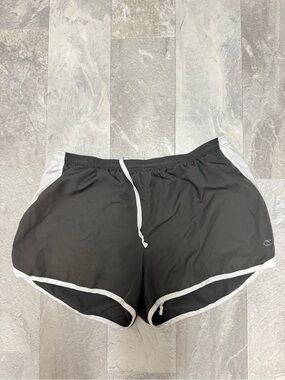 Champion Black Athletic Shorts with White Trim